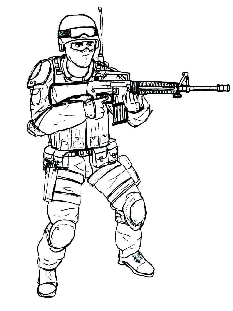 Dibujo de Soldado básico para Colorear