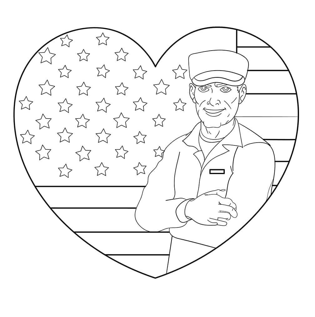 Dibujo de Soldado Estadounidense para Colorear