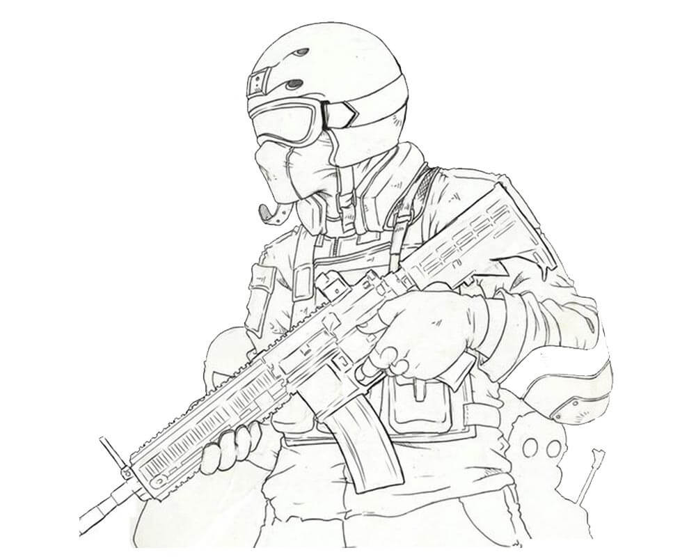 Dibujo de Soldado Fortnite para Colorear