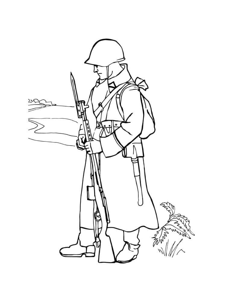 Dibujo de Soldado Imprimible para Colorear