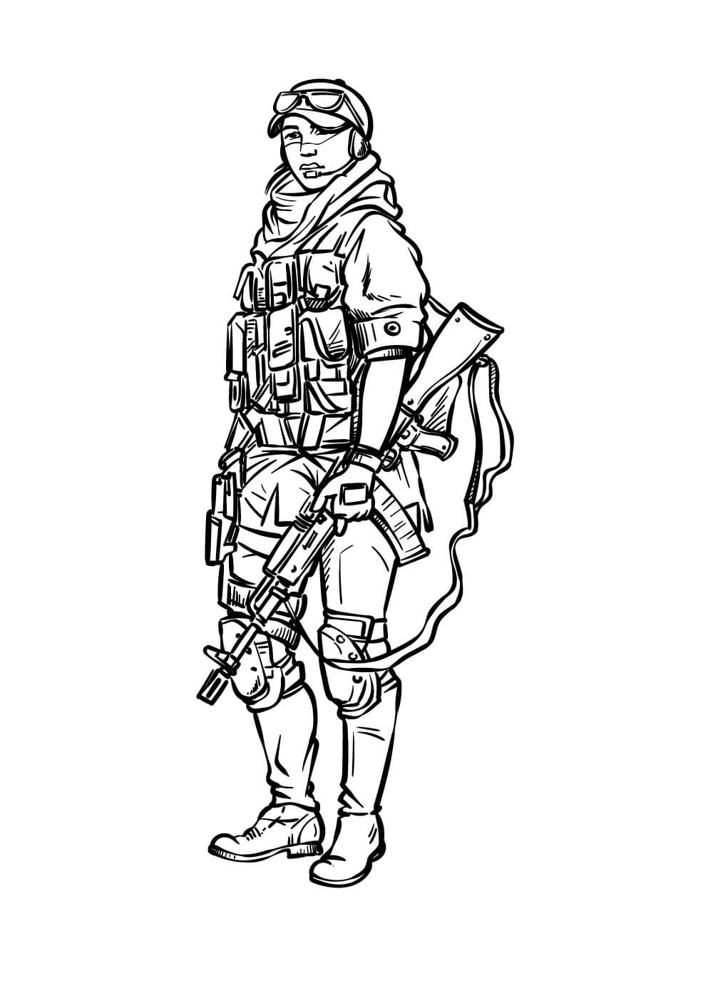 Dibujo de Soldado Libre para Colorear