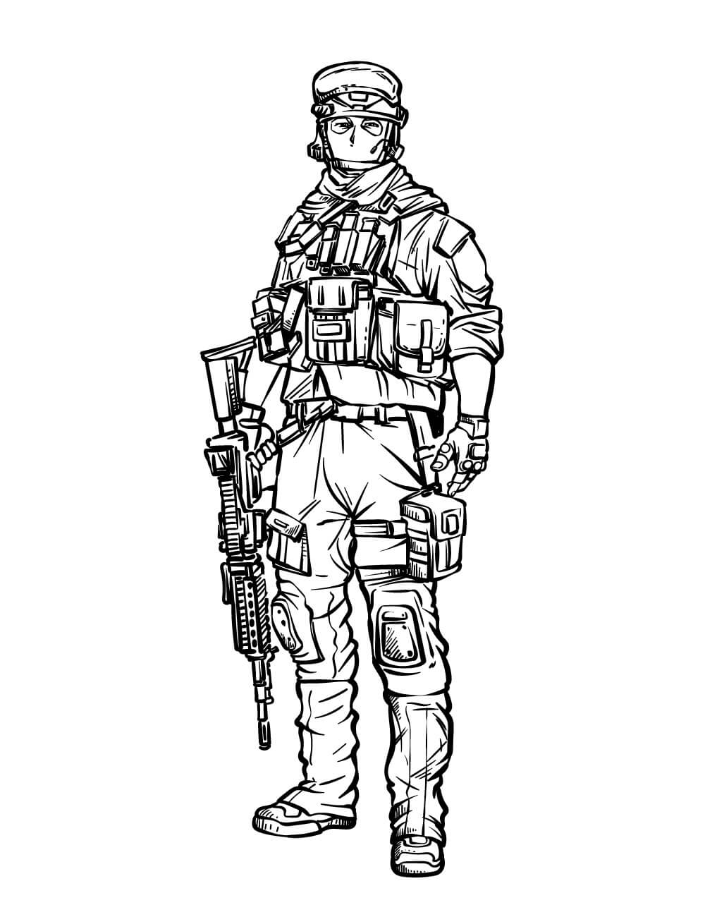 Dibujo de Soldado Normal para Colorear