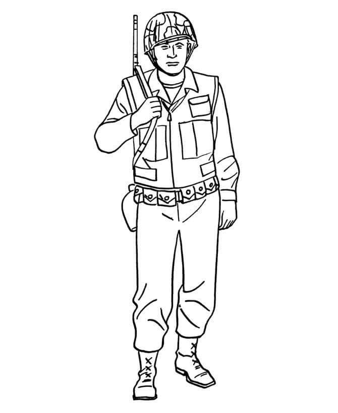 Dibujo de Soldado Sencillo para Colorear