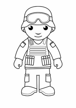 Dibujo de Soldado Sonriendo Scaled para Colorear