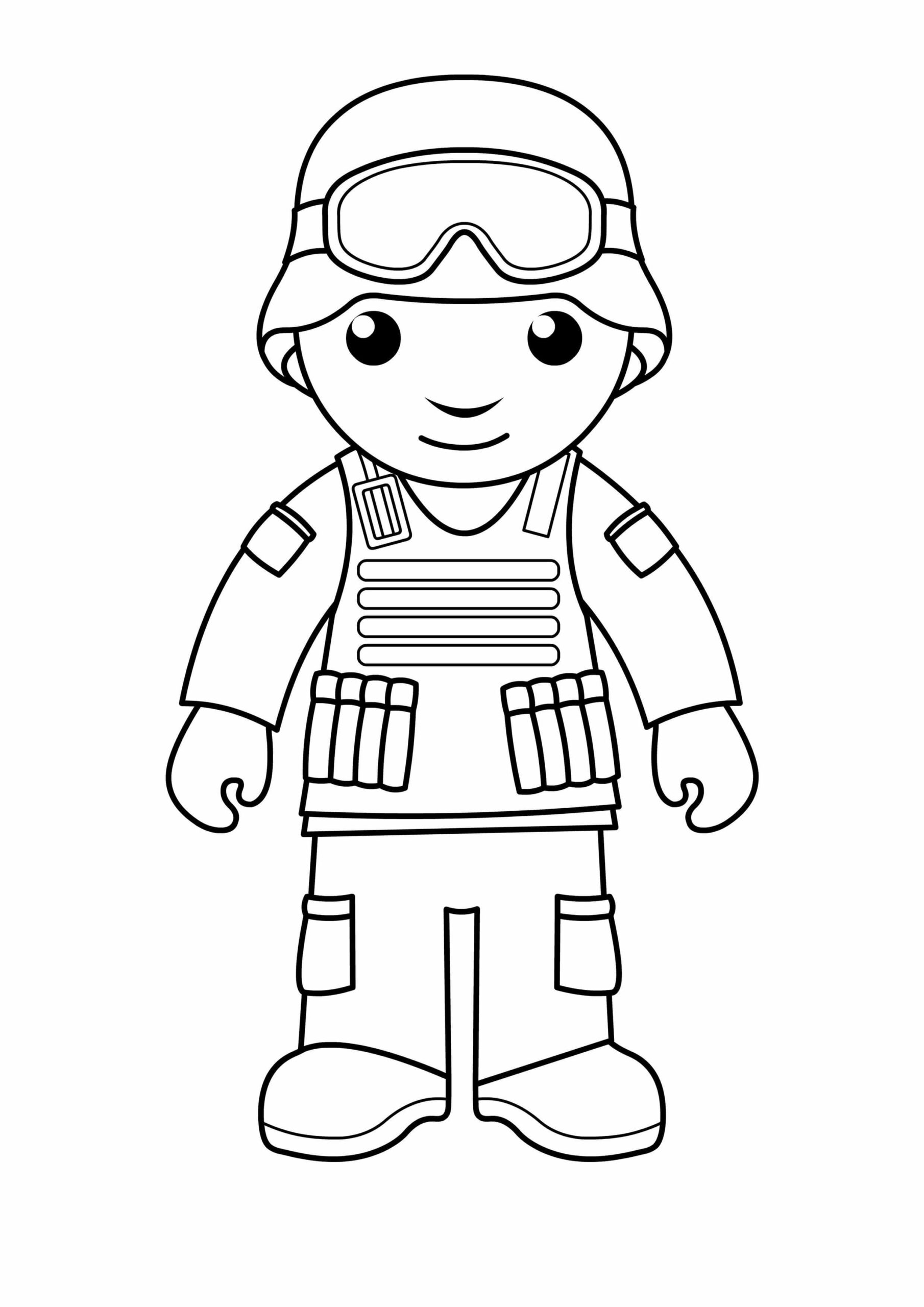 Dibujo de Soldado Sonriendo Scaled para Colorear