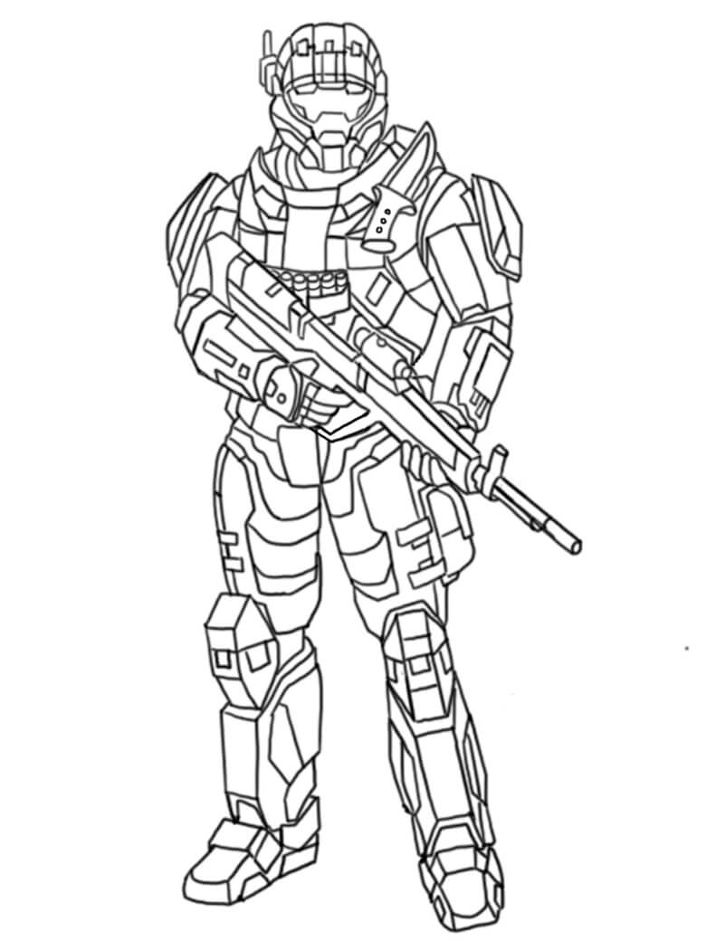 Dibujo de Soldado de Aureola para Colorear