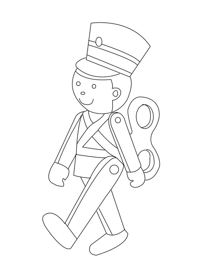 Dibujo de Soldado de Juguete Caminando para Colorear
