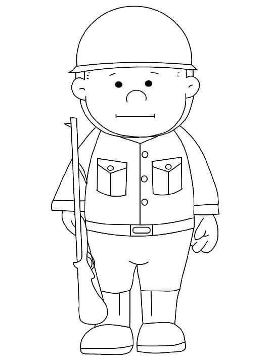 Dibujo de Soldado de Pie para Colorear