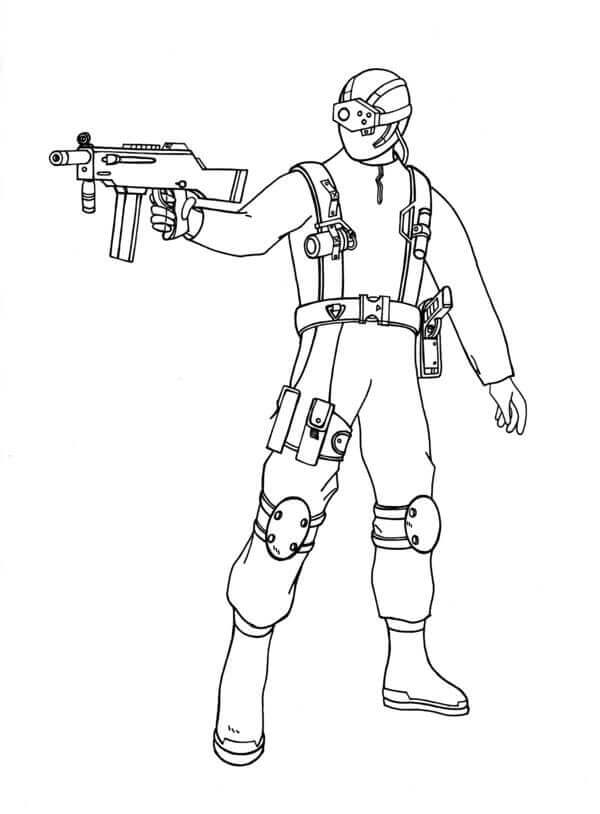 Dibujo de Soldado de Tiro para Colorear