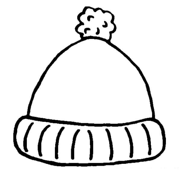 Dibujo de Sombrero de Invierno para Colorear