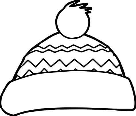 Dibujo de Gorrita Tejida para Colorear