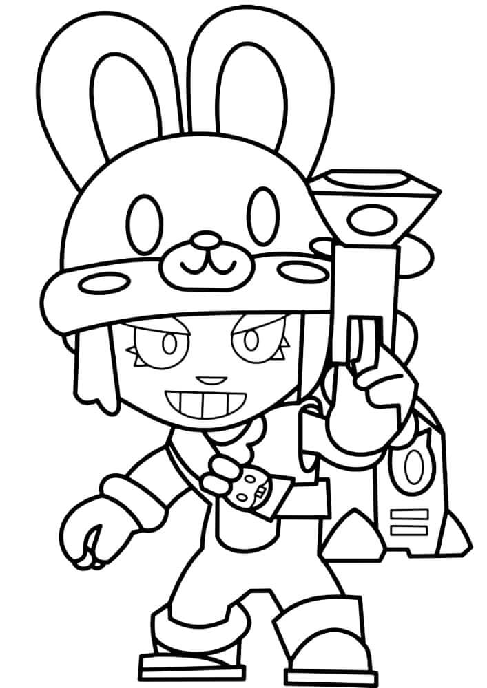 Dibujo de Penny con Sombrero de Conejito para Colorear