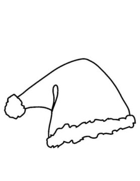 Dibujo de Sombrero de Santa para Colorear
