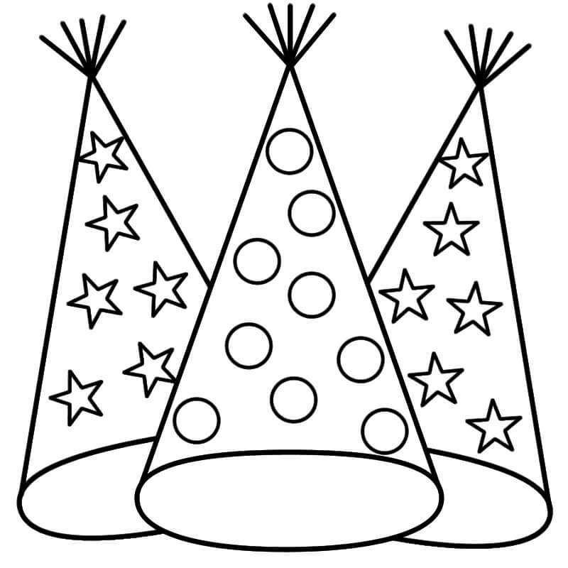 Dibujo de Sombrero de Tres Fiestas para Colorear