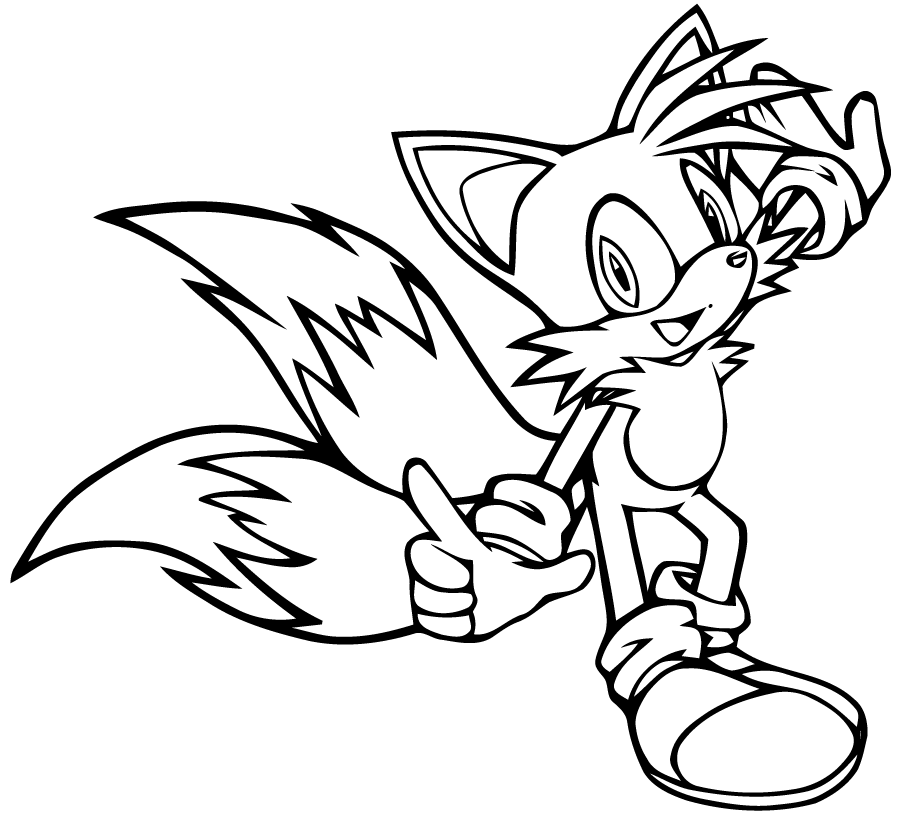 Dibujo de Colas Felices para Colorear