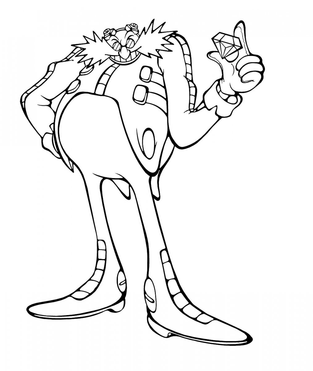 Dibujo de Médico Eggman con Diamantes para Colorear