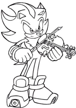 Dibujo de Sonic Tocando el violín para Colorear