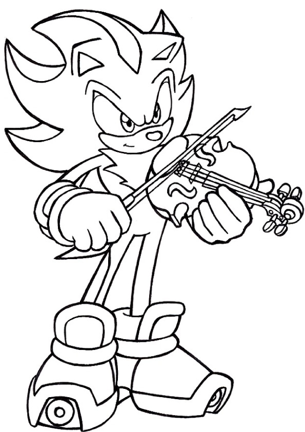 Dibujo de Sonic Tocando el violín para Colorear