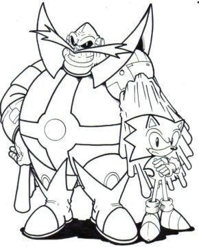 Dibujo de Sonic y el Doctor Eggman para Colorear
