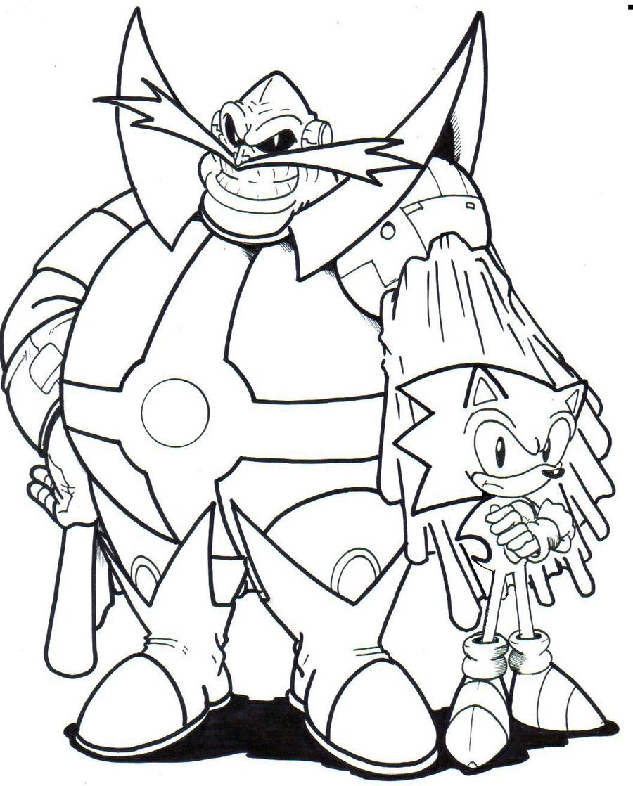 Dibujo de Sonic y el Doctor Eggman para Colorear