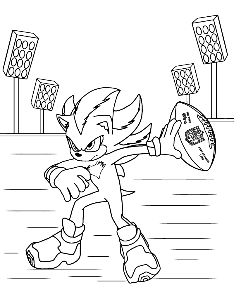 Dibujo de Angry Shadow Sonic Coloring Page para Colorear