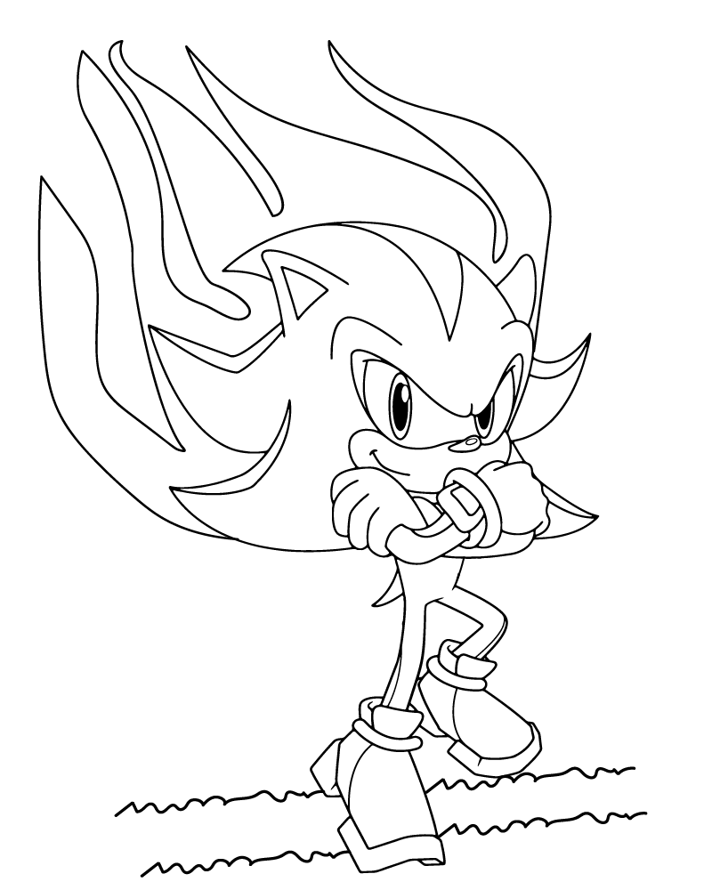 Dibujo de Cool Shadow Sonic Coloring Page para Colorear