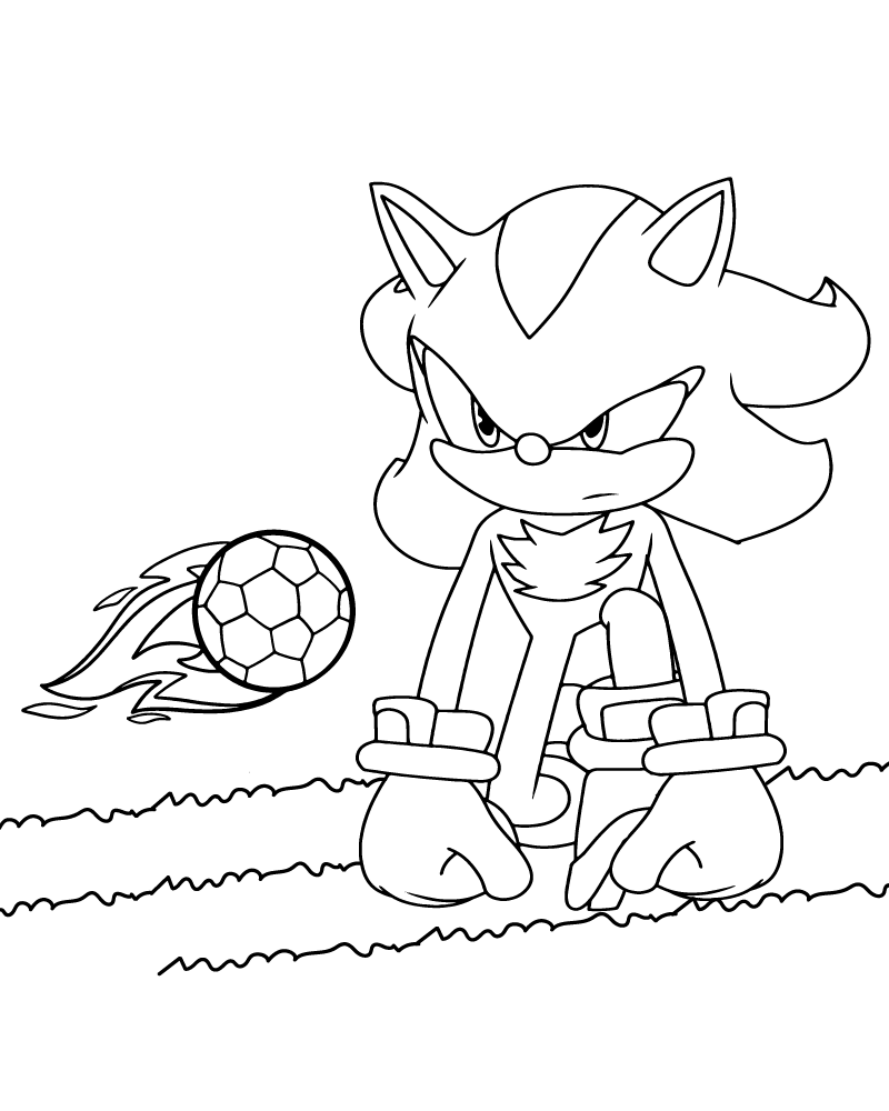 Dibujo de Serious Shadow Sonic Coloring Page para Colorear