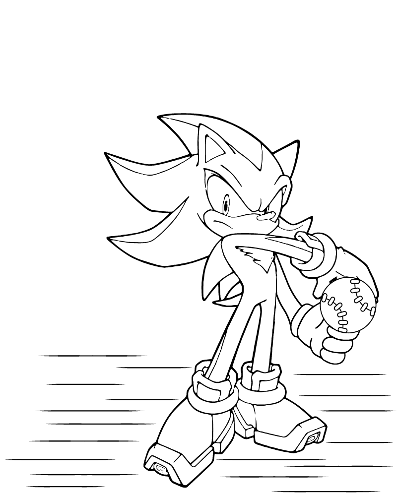 Dibujo de Shadow Sonic In Action Coloring Page para Colorear