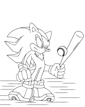 Dibujo de Shadow Sonic Playing Coloring Page para Colorear