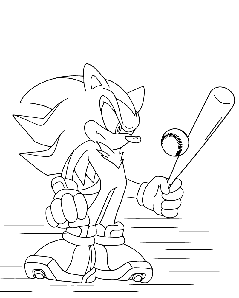 Dibujo de Shadow Sonic Playing Coloring Page para Colorear