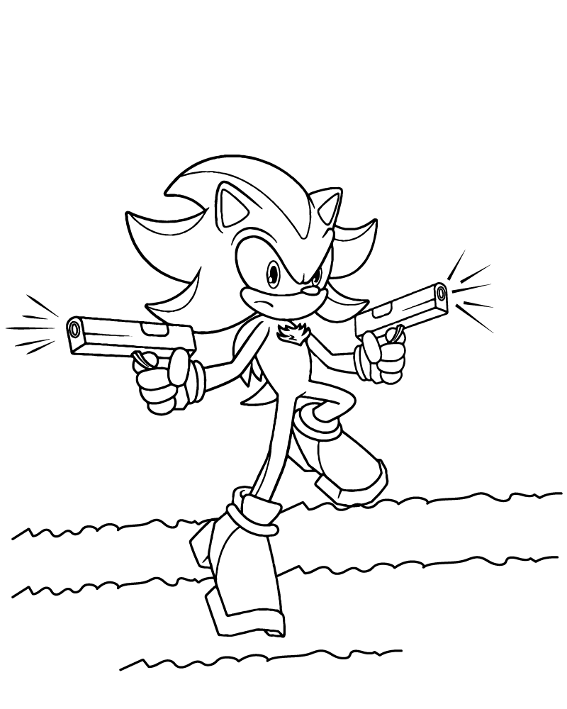 Dibujo de Shadow With Gun Coloring Page para Colorear