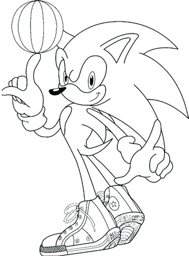 Dibujo de Sonic Jugando Baloncesto para Colorear