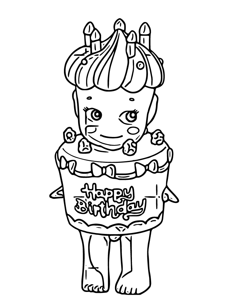 Dibujo de Sonny ángel Birthday Series Coloring Page para Colorear