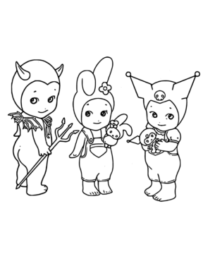 Dibujo de Sonny ángel In Traditional Outfits Coloring Page para Colorear