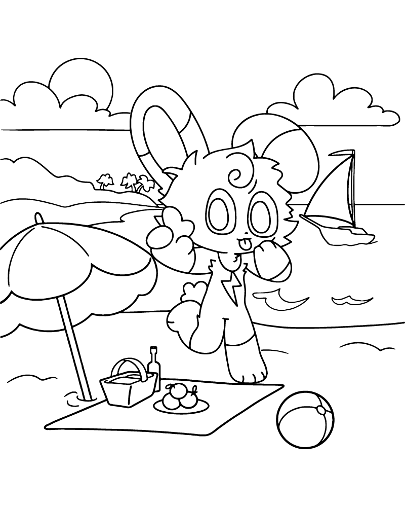 Dibujo de Hoppy Hopscotch On The Beach Coloring Page para Colorear