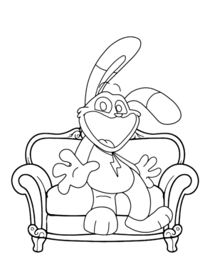 Dibujo de Hoppy Hopscotch On The sofá Coloring Page para Colorear