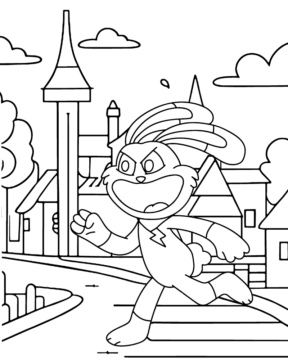 Dibujo de Hoppy Hopscotch Running Coloring Page para Colorear