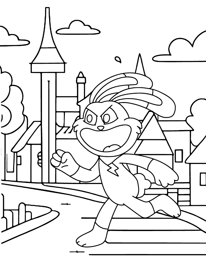 Dibujo de Hoppy Hopscotch Running Coloring Page para Colorear