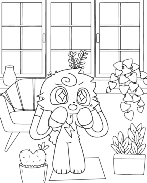 Dibujo de Kawaii Hoppy Hopscotch Coloring Page para Colorear