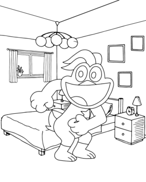 Dibujo de Kickin Chicken Smiling Critters Coloring Page para Colorear
