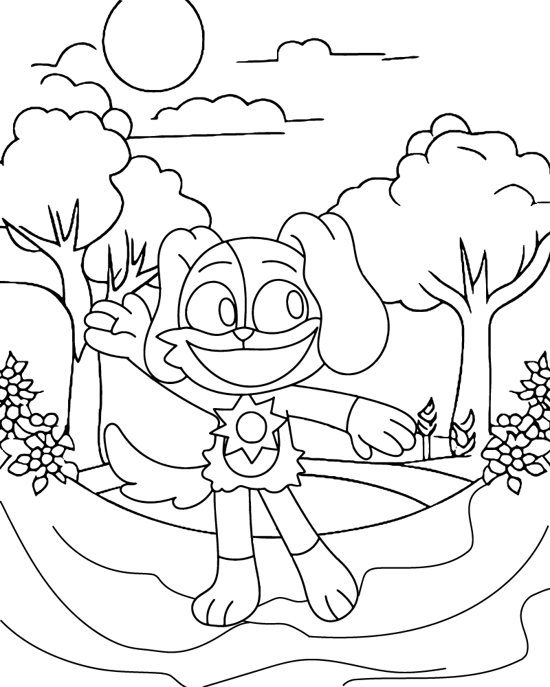 Dibujo de Pirntable Of Dogday From Smiling Critters Coloring Page para Colorear