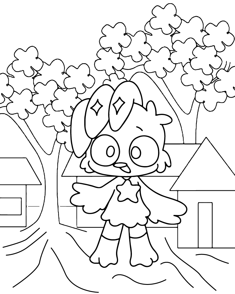 Dibujo de Worried Cute Kickin Chicken Free Coloring Page para Colorear