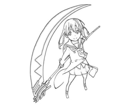Dibujo de Maka Albarn Feliz para Colorear