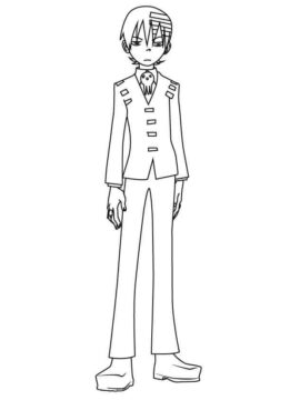 Dibujo de Muerte al niño de Soul Eater Enfadado para Colorear