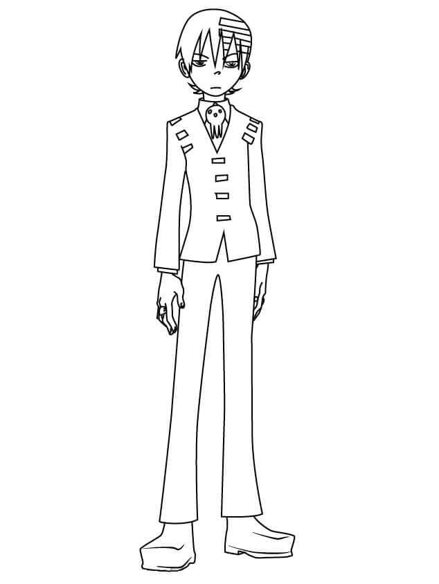 Dibujo de Muerte al niño de Soul Eater Enfadado para Colorear