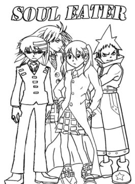 Dibujo de Personajes de películas de Soul Eater para Colorear