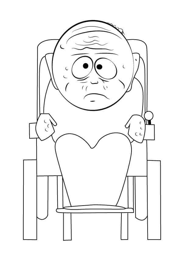 Dibujo de Abuelo Marvin Marsh de South Park para Colorear