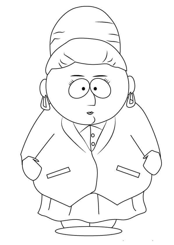 Dibujo de Sheila Broflovski de South Park para Colorear