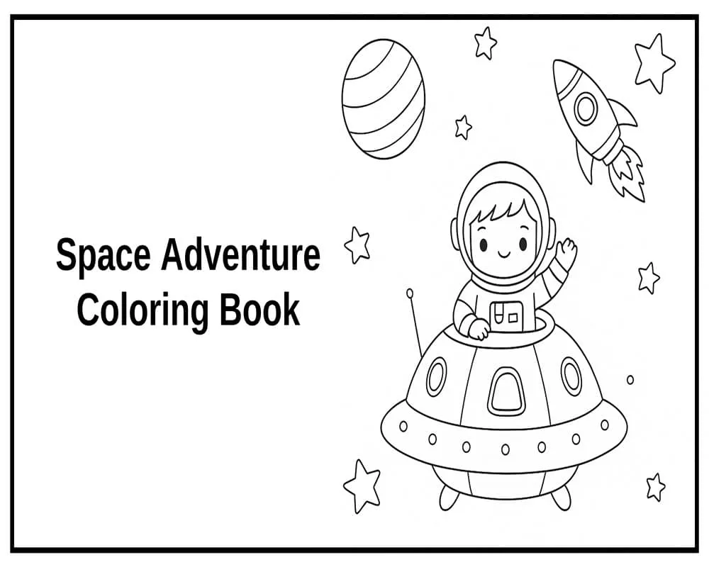 Dibujo de Astronauta Explorando el Espacio para página de Colorear para Colorear