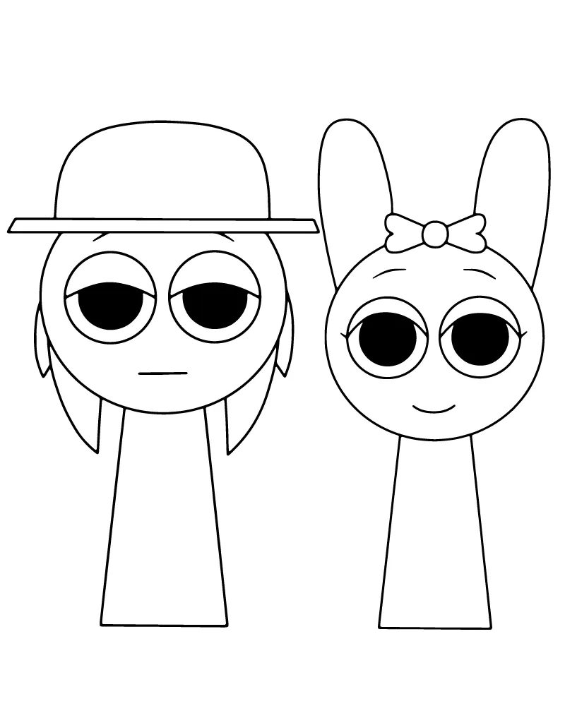 Dibujo de Cute Sprunki Coloring Page para Colorear